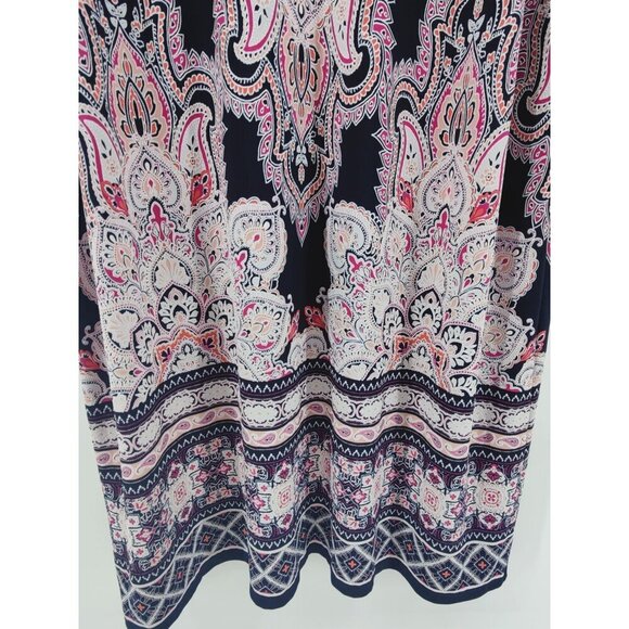 Sandra Darren Blue & Pink Mandala Shift Dress Size 2X - Picture 9 of 10